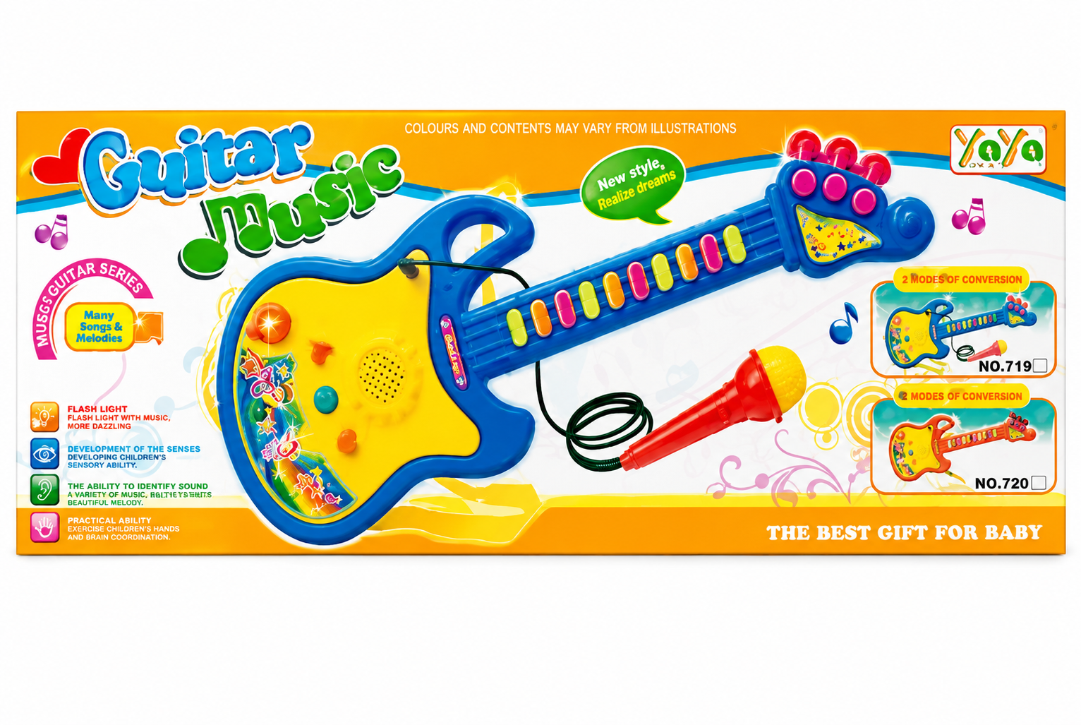 GUITARRA MUSICAL INFANTIL CON MICRÓFONO