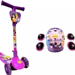 MONOPATÍN PRINCESAS CON LUCES Y KIT DE PROTECCIÓN